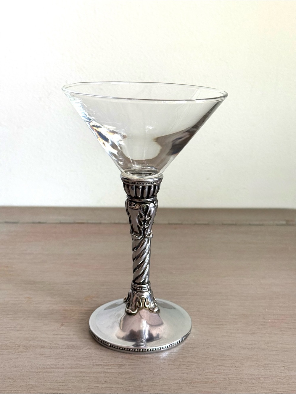 Brighton Your Home Celebration Martini Cocktail Glass & Chrome Ornate Baroque